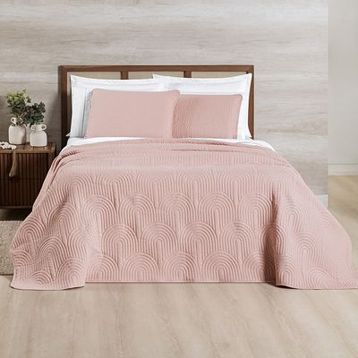 Cobre Leito Colcha King Ternura 3 Peças Rosa - 100% Poliéster