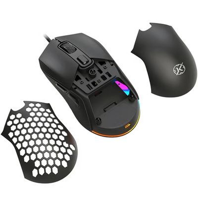 Mouse Gamer Skadi 12400 Dpi USB 7 Botões rgb Cover removível