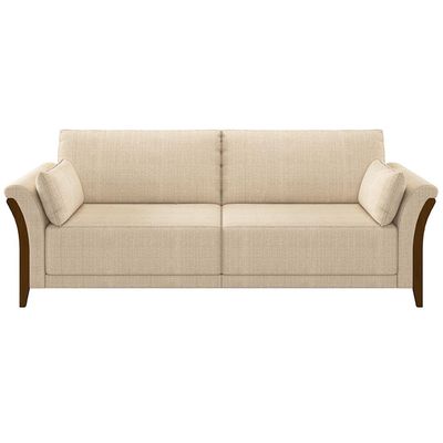 Sofá Decorativo 3 Lugares 222cm Market Linho Champagne - Gran Belo