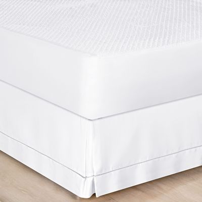 Saia Cama Casal King Box Percal 180 Fios Acabamento em Ponto Palito - Branca