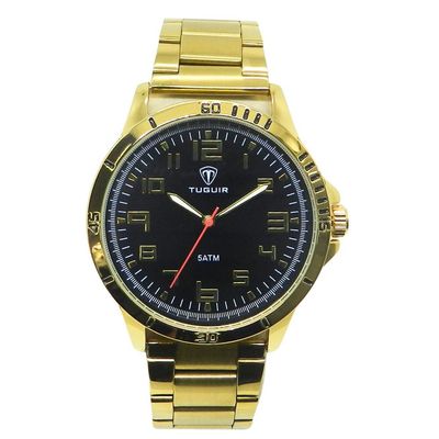 Relógio Tuguir Masculino Ref: Tg30354 Casual Dourado