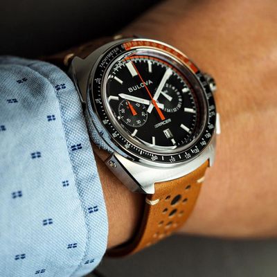 Relógio Bulova Masculino Ref: 98b427 Cronógrafo Prateado Racer