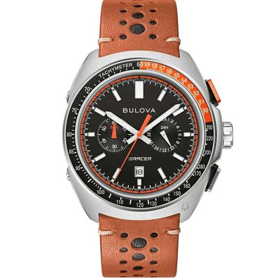 Relógio Bulova Masculino Ref: 98b427 Cronógrafo Prateado Racer