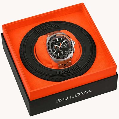 Relógio Bulova Masculino Ref: 98b427 Cronógrafo Prateado Racer