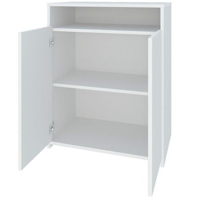 Balcão Multiuso Escritório Sala Cool A02 02 Portas Branco - Lyam Decor