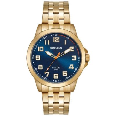 Relógio Seculus Masculino Ref: 44293gpsvda3 Casual Dourado