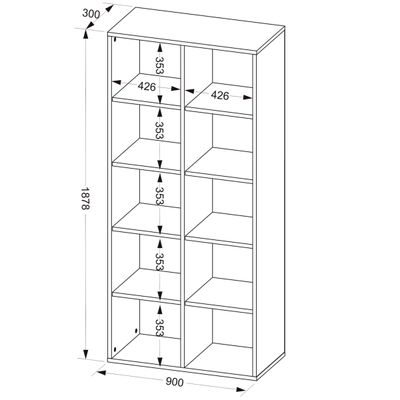 Kit 02 Estantes Multiuso com 10 Nichos Clean A02 187x90 Branco - Lyam Decor