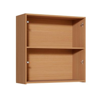 Armário Aéreo Simone Mendes 100% MDF 2 Portas Bege e Carvalho 80 cm