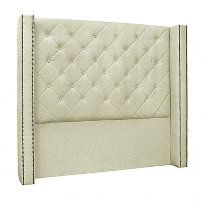 Cabeceira Decorativa Queen Size 1,84M Loewe Linho Natural - Gran Belo