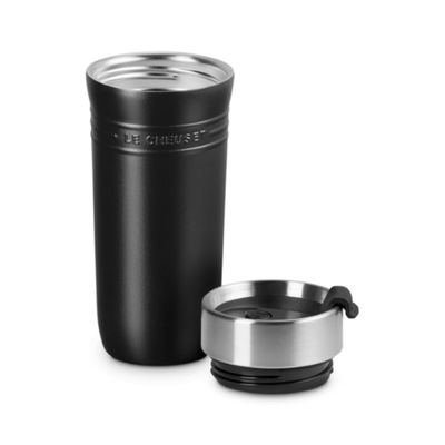 CANECA LE CREUSET TÉRMICA ON THE GO EM AÇO INOXIDÁVEL 350ML MATTE BLACK 41067190000001