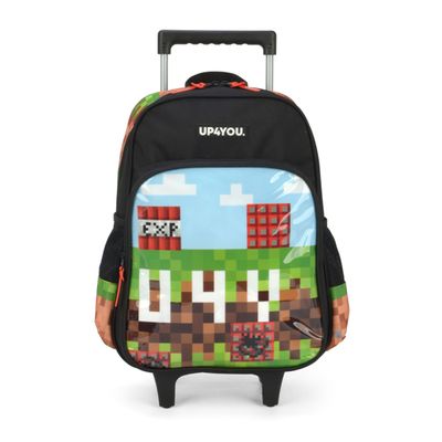 Mochila Rodas Escolar Pixel Up4You Luxcel IC37762UP Preto