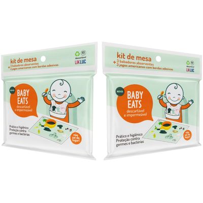 KIT DE MESA BABY EATS - 3 BABADORES 3 J. AMERICANOS - LIKLUC
