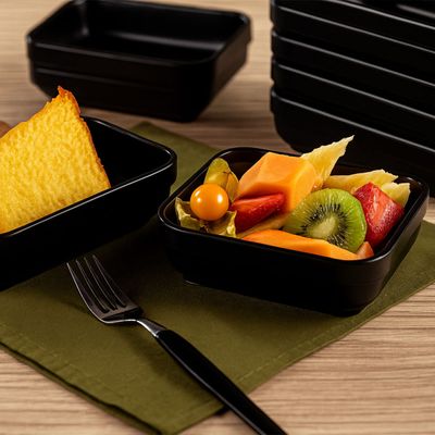 Travessa Cheff Quadrada 250ml Preta em Polipropileno