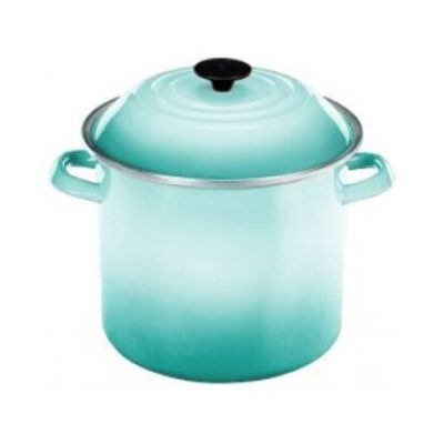 STOCKPOT LE CREUSET EM AÇO INOX ESMALTADO 22CM 7,6L AZUL COOL MINT 56000084960003
