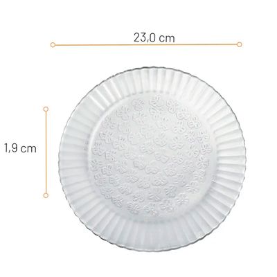Prato Raso de Vidro Duralex Primavera 23cm 12 Unidades - Nadir 5731