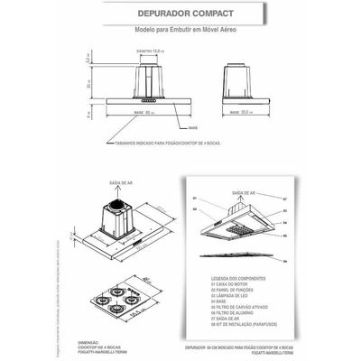 Depurador Terim Compact New Embutir Inox 60 cm Inox 220V