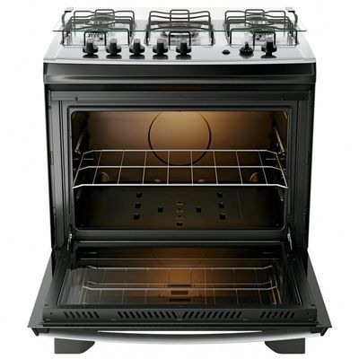 Fogão 5 Bocas Dako Supreme Mesa de Inox e Timer Bivolt - Preto