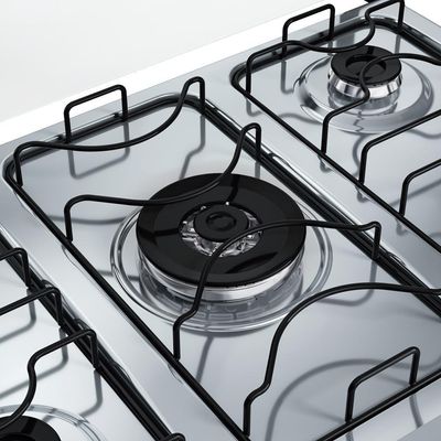 Fogão 5 Bocas Dako Supreme Mesa de Inox e Timer Bivolt - Preto