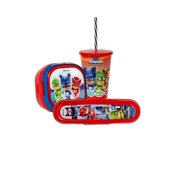 Kit Hora Do Lanche Pj Masks 3 Itens