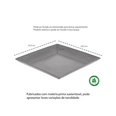 Tigela Petisqueira Quadrada Marrom Imbuia Bege Marfim ECO 5un