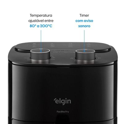 Fritadeira Air Fryer Facilita Fry 3,5 Litros 220V 1.400W Preta Grelha Removível