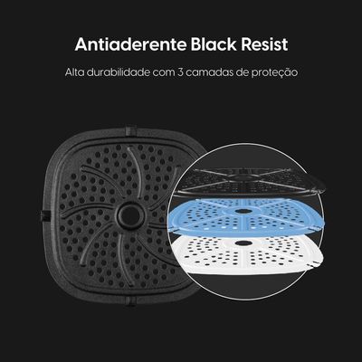 Fritadeira Air Fryer Facilita Fry 3,5 Litros 220V 1.400W Preta Grelha Removível
