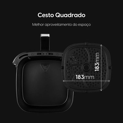 Fritadeira Air Fryer Facilita Fry 3,5 Litros 220V 1.400W Preta Grelha Removível