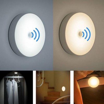 Luminária Recarregável LED Sem Fio Sensor Presença Carregamento USB