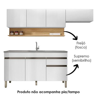 Cozinha Modulada 3 Pecas Com Balcao Pia Line Supremo Cp Freijo Ktp Supremo Cp Freijo