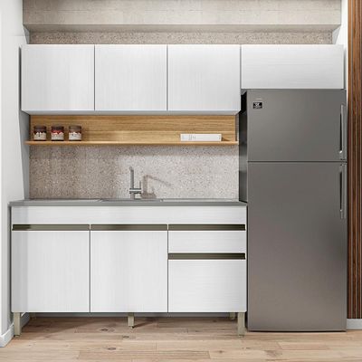 Cozinha Modulada 3 Pecas Com Balcao Pia Line Supremo Cp Freijo Ktp Supremo Cp Freijo