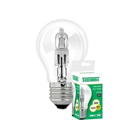 Kit 10 Lâmpadas Halógena Taschibra A55 28w E27 2700k 110v