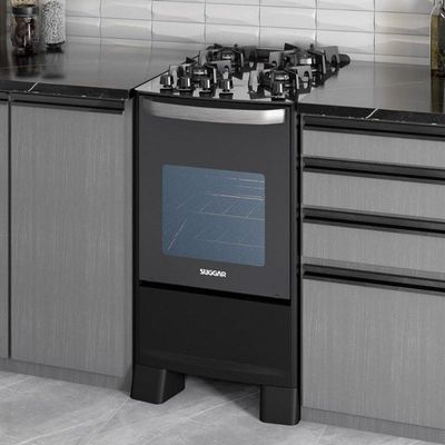 Fogão Master Grill 4 Queimadores Preto Suggar 110V