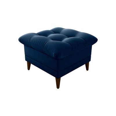 Poltrona De Amamentação Com Puff Montreal Suede Azul Matrix Suede Azul