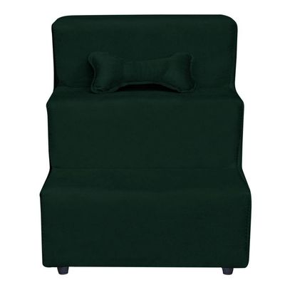 Escadinha Pet 3 Degraus Cachorro E Gato Veludo Verde