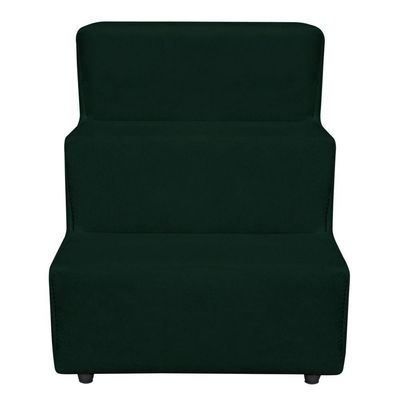 Escadinha Pet 3 Degraus Cachorro E Gato Veludo Verde
