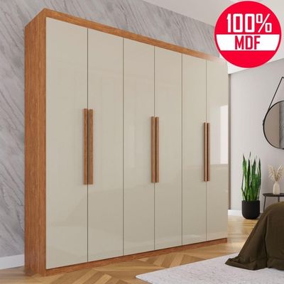 Guarda-roupa Casal 100% Mdf 6 Portas E 4 Gavetas Istambul