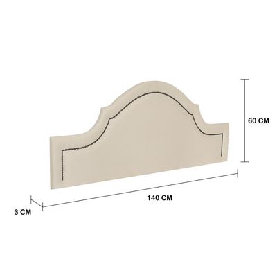 Cabeceira Casal Provençal Luxo 140x60 Suede Off White - Tachas Fumê