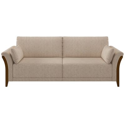 Sofá Decorativo 3 Lugares 222cm Market Linho Cru - Gran Belo
