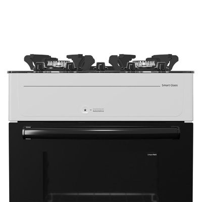 Fogão 4 Bocas A Gás Realce Smart Glass CR223 Branco Bivolt