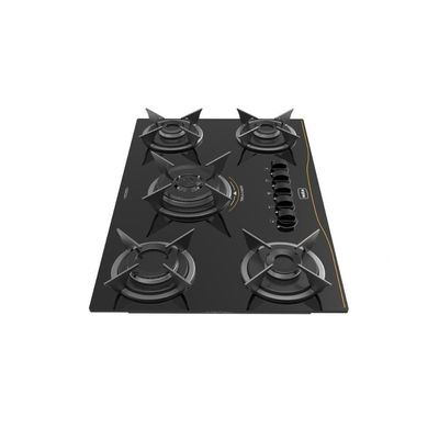 Cooktop 5 Bocas A Gás Tripla Chama Realce Bivolt CR226 Preto Bivolt