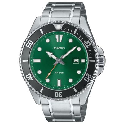 Relógio Casio Masculino Ref: Mdv-107d-3a2vdf Duro Diver Prateado