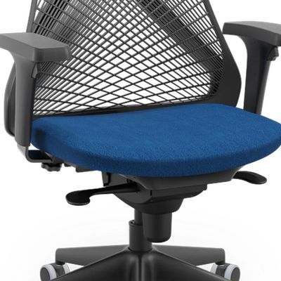 Cadeira De Escritório Giratória Presidente Unix P03 Tela Cinza Crepe Azul - Lyam Decor