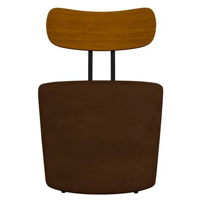 Poltrona Decorativa Addams Veludo Marrom - Gran Belo