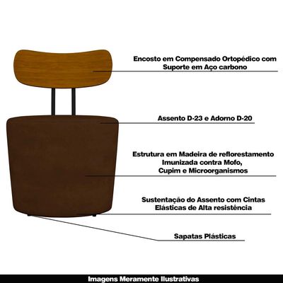 Poltrona Decorativa Addams Veludo Marrom - Gran Belo