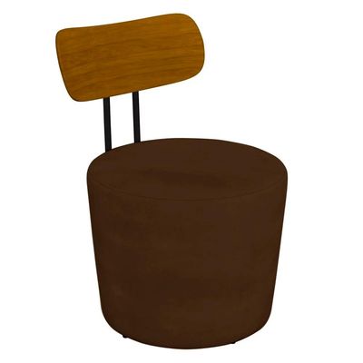 Poltrona Decorativa Addams Veludo Marrom - Gran Belo