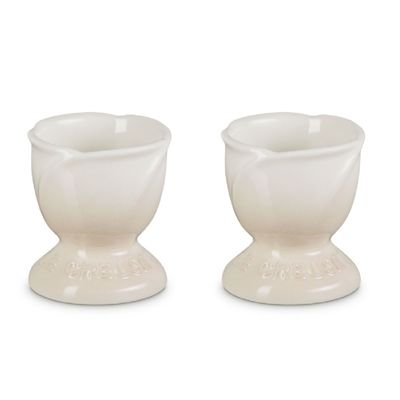 CONJUNTO 2 SUPORTES PARA OVO LE CREUSET JARDIN EM CERÂMICA COM RELEVO MERINGUE 89190007160003