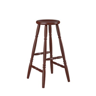 Banqueta Alta em Madeira 75cm Castanho Acetinado Marin Brasil
