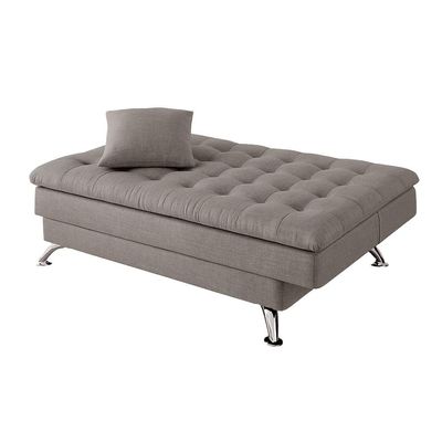 Sofá-Cama Casal 3 Lugares Premium Linho Cinza