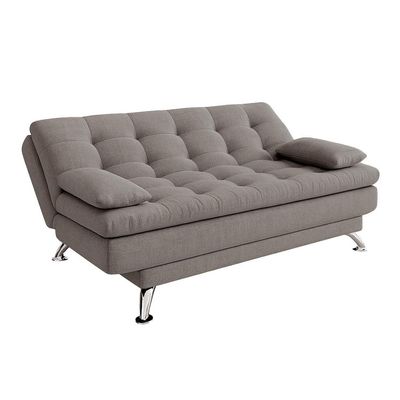 Sofá-Cama Casal 3 Lugares Premium Linho Cinza