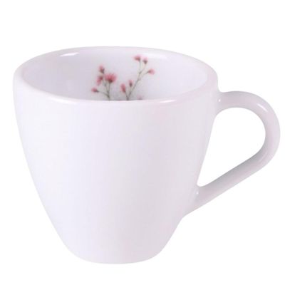 Xícara e Pires Chá Café 95ml Tramontina Floralis Porcelana